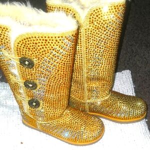 Gold Glitter Boots